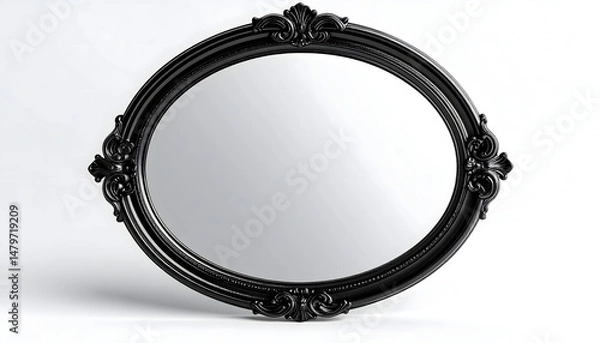 Obraz Elegant Black Oval Mirror Frame Design