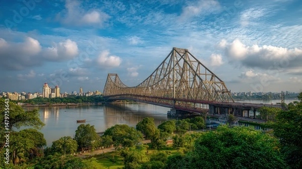 Fototapeta Majestic Howrah Bridge at Dawn, Kolkata