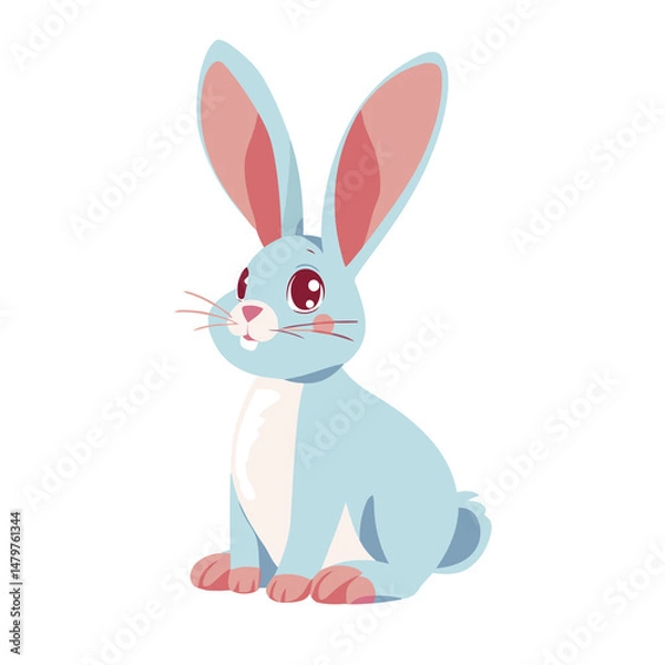 Obraz Vector cute rabbit holding easter eggs