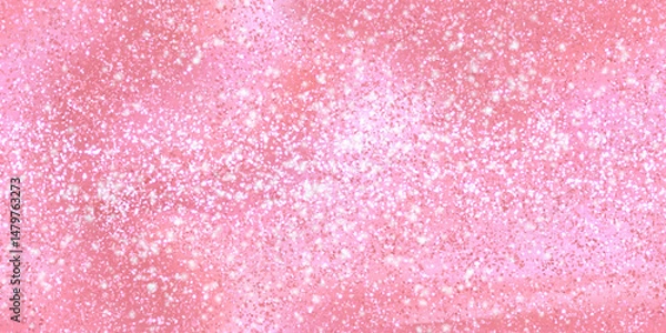 Fototapeta Rose shimmer carnival fabric bg with sparkling texture. Glitter seamless background with metal gleam. Sequin abstract pattern. Vintage shining paper. Gradient mesh vector illustration