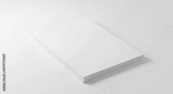 Obraz Stack of pristine white printer paper resting on a minimalist surface