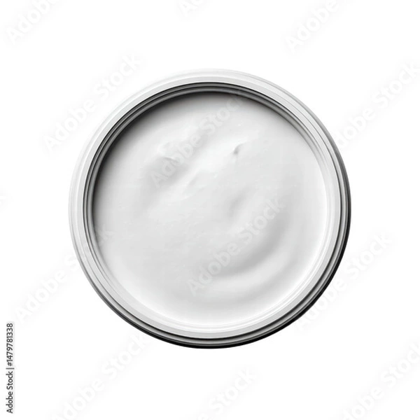 Obraz Ice Cream Tub Packaging with Plain Label, Isolated on White, Top-down View , Transparent Background