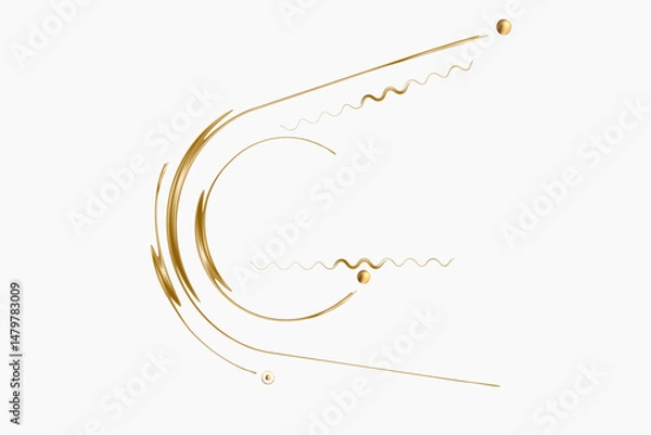 Fototapeta Creative abstract golden glowing shiny wave lines, elegant light streaks background, flowing luminous lines design, luxury gold swirl vector, radiant golden abstract art, golden waves motion graphics,