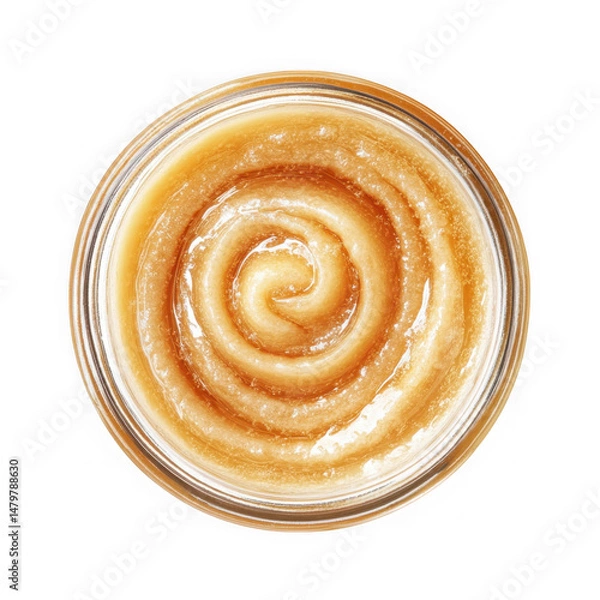 Fototapeta Honey swirl in jar isolated on transparent background