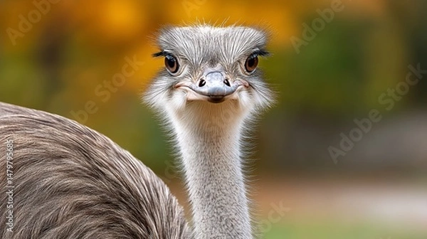 Obraz Ostrich stares curiously into the camera