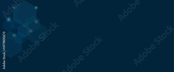 Fototapeta Geometric abstract background with blue hexagons.  Science, technology and medical concept.