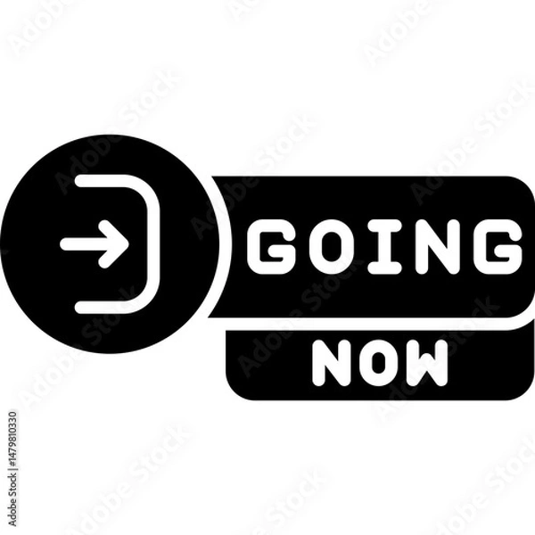 Fototapeta Going Now Icon Real-Time Urgency Symbol