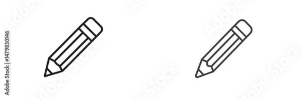 Obraz Collection of simple web icons depicting pencils designed for digital applications and user interfaces for various online tasks