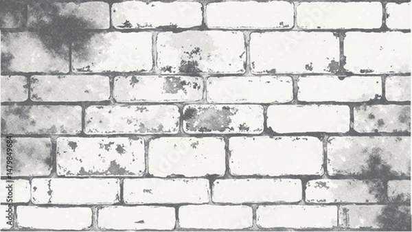 Fototapeta White brick wall background. Brick wall texture Brick wall background seamless pattern. 