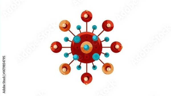 Obraz Virus Detection Icon Science Style Vector Illustration