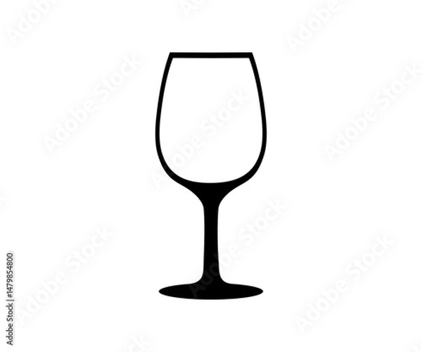 Fototapeta Wine glass icon. Isolated sign empty glass of wine vector design and illustration.

