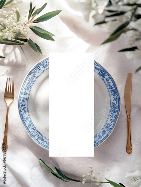 Obraz Mockup Menu 4x9.25'' in Mediterranean Sunlight