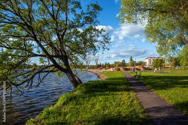 Fototapeta Eastern shore of Lake Myastro. Myadel. Myadel district. Minsk region. Belarus