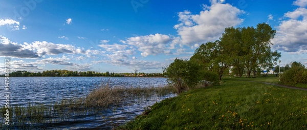 Fototapeta Eastern shore of Lake Myastro. Myadel. Myadel district. Minsk region. Belarus