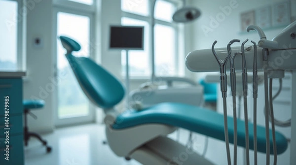 Obraz Close-Up of a High-Tech Dental Office – Microphotography of Equipment Precision and Sterile Surfaces