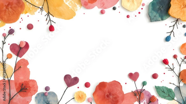 Fototapeta Greeting card template. Template frame design for greeting card.AI generated image, ai
