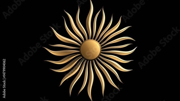 Fototapeta Golden Sunburst: A Luxurious Design Element