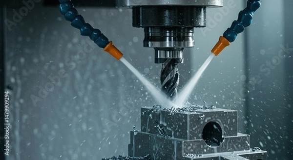 Fototapeta High-Precision CNC Milling: Cutting-Edge Technology in Action Manufacturing