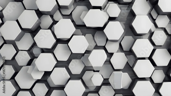 Fototapeta Abstract hexagonal grid patterns with a futuristic look.