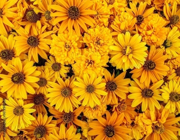 Fototapeta 黄色の花　背景