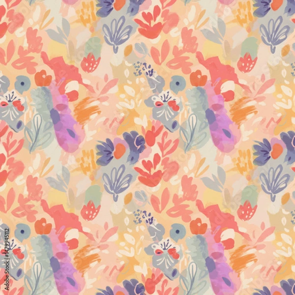 Fototapeta seamless floral pattern