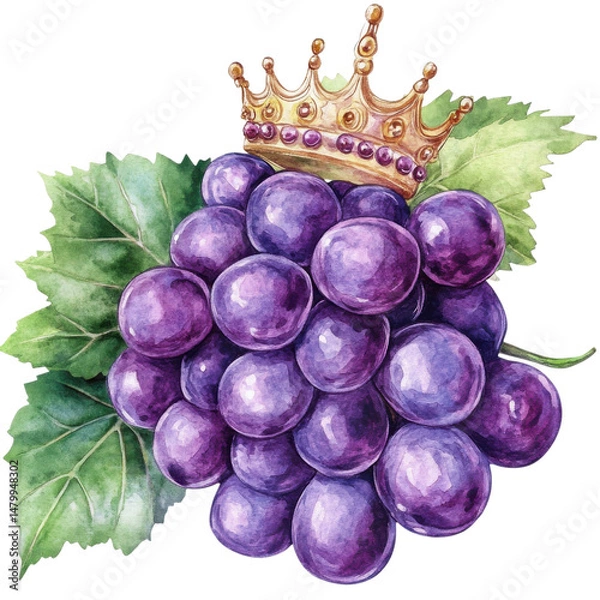 Obraz Crowned grapes artwork on transparent background