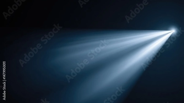 Fototapeta Illuminating light beam piercing through the darkness representing hope and targeted return on investment strategy