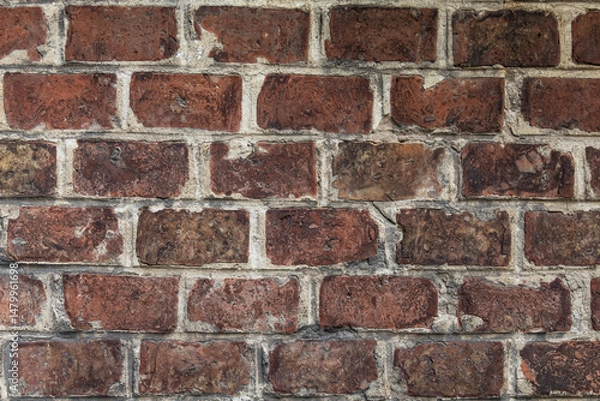 Obraz Empty old rough brick wall textured surface background with copy space