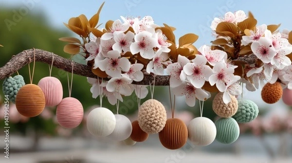 Obraz Easter Eggs on Blossom Branch