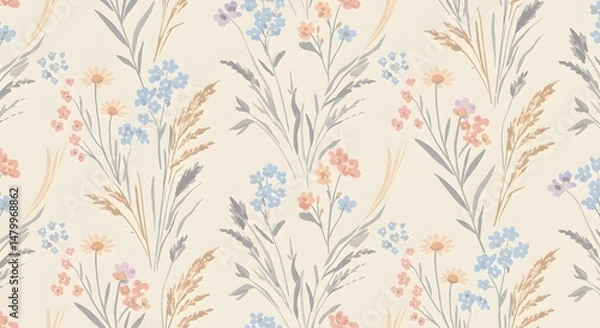 Fototapeta Wildflower Meadow Pattern