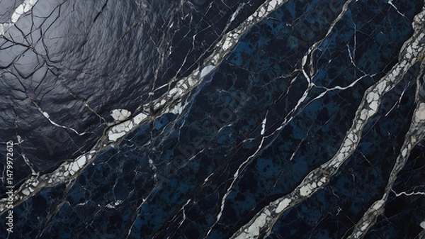 Obraz Dark blue granite stone texture high resolution natural marble surface background