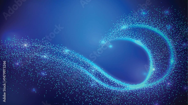 Fototapeta Particles glow in background.