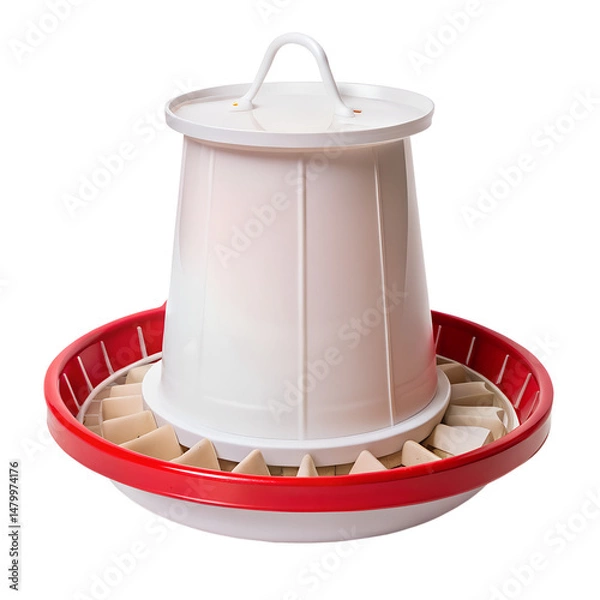 Fototapeta Chicken feeder isolated on transparent background 