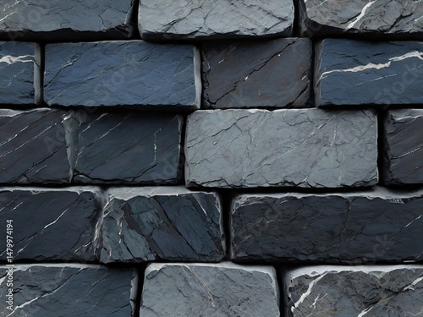 Obraz Dark blue granite stone texture high resolution natural marble surface background