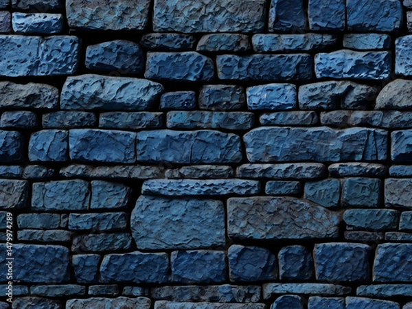 Obraz Dark blue granite stone texture high resolution natural marble surface background