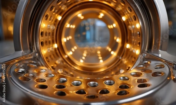 Obraz Lit Perforated Metal Interior A Hollow Vision