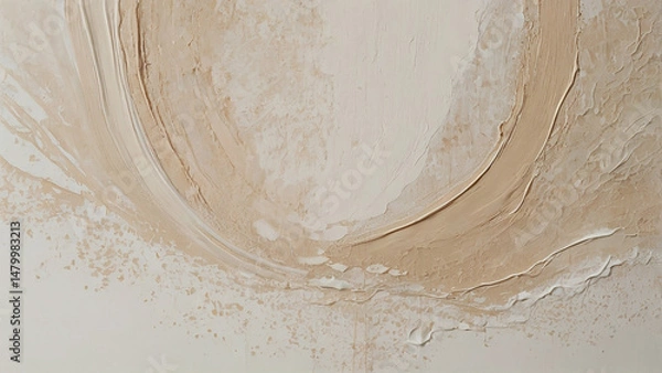 Obraz Minimal beige and white acrylic texture soft abstract hand painted background for modern design