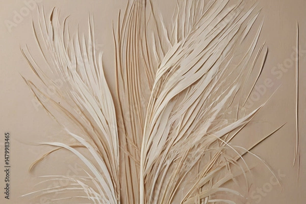 Obraz Minimal beige and white acrylic texture soft abstract hand painted background for modern design