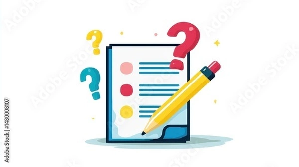 Obraz Quiz Questionnaire Icon Flat Vector Illustration