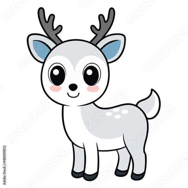 Fototapeta A Cute And Cartoon Style Reindeer With Large Nose