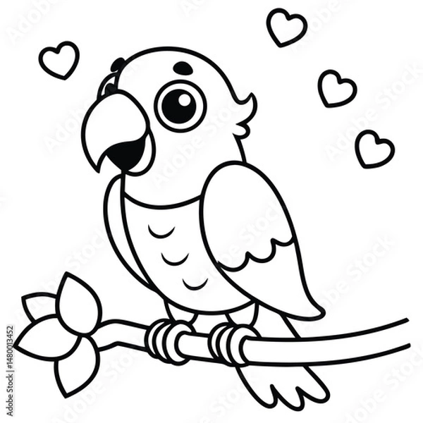 Fototapeta A Cute Cartoon Style Pig With Large Expressive Nose