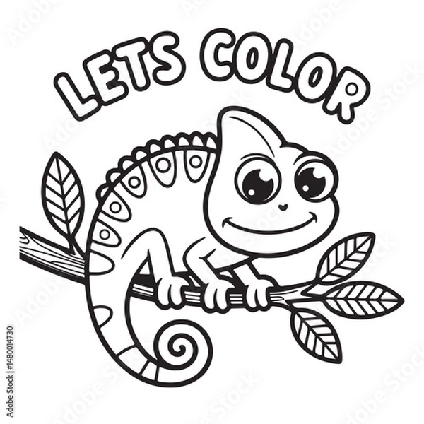 Fototapeta A Cute Cartoon Style Seahorse With Large Expressive Tail