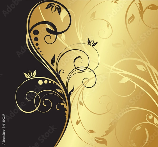 Obraz gold floral background