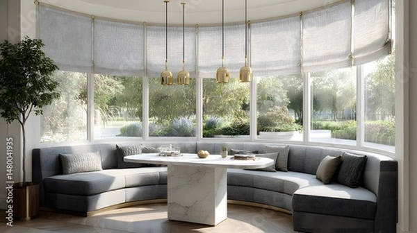 Obraz Floating Breakfast Nook by Bay Window