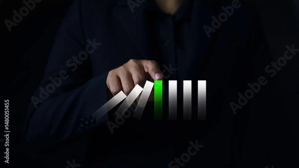 Fototapeta Boosting business performance through data visualization corporate office digital content modern environment close-up strategy