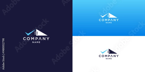 Obraz Real Estate Company Logo with Check Mark