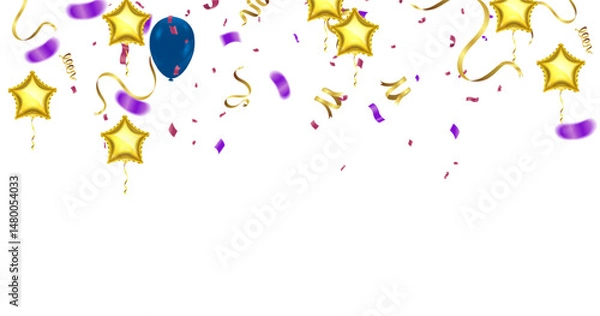 Obraz Celebration background with colorful confetti Vector illustration