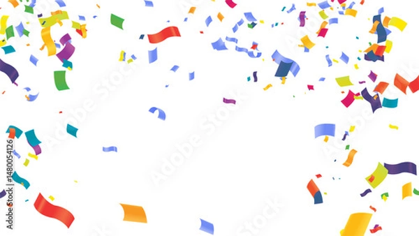 Obraz Celebration background with colorful confetti festive party decorations vector illustration