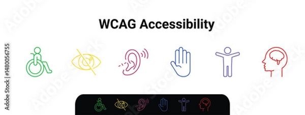 Obraz WCAG Accessibility Stroke Icon Sets, simple illustration