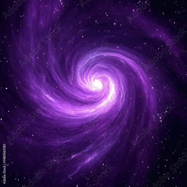 Obraz Stunning purple galaxy vortex illustration, deep space cosmic swirl, astronomical nebula formation, digital art rendering
